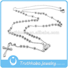 Preofesional diseño personalizado collar católico rosario religioso de acero inoxidable y cruz CRUCIFIX collar con buena calidad